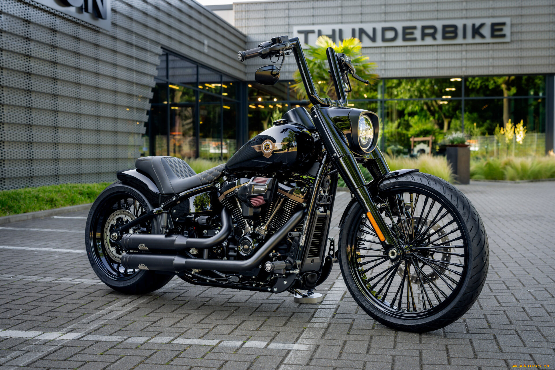 , harley-davidson, softail, fat, boy, 114, customized, custombikes, darkline, thirty